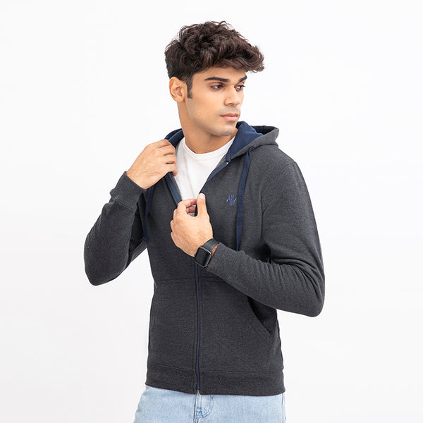 CHARCOAL FULL SLEEVE HOODIE