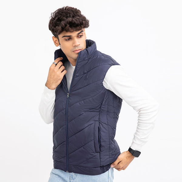 NAVY BLUE MICRO  JACKET