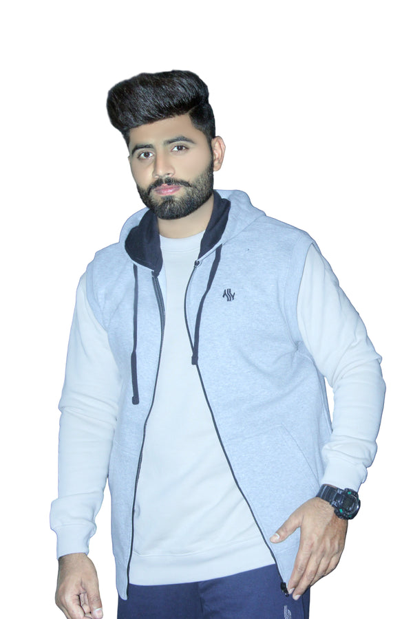 GRAY SLEEVELESS HOODIE