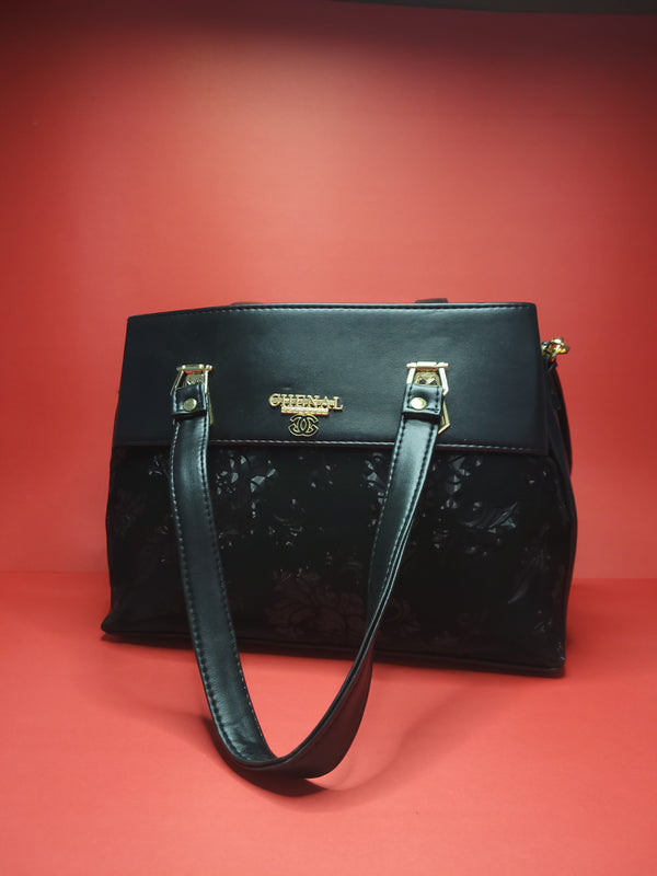 Triple-Zip-Classic-Handbag-Black