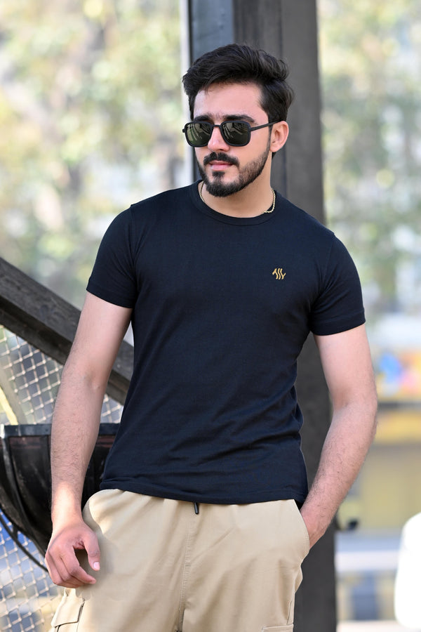 Round Neck T Shirt - Black