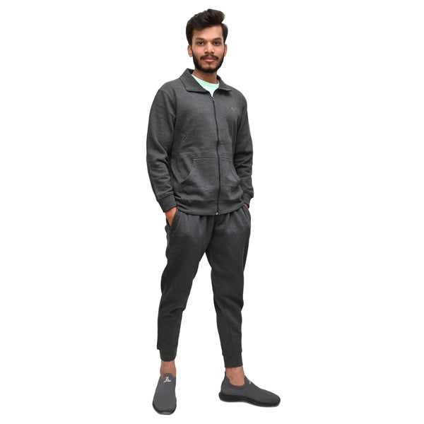 CHARCOAL COLLAR TRACK SUIT