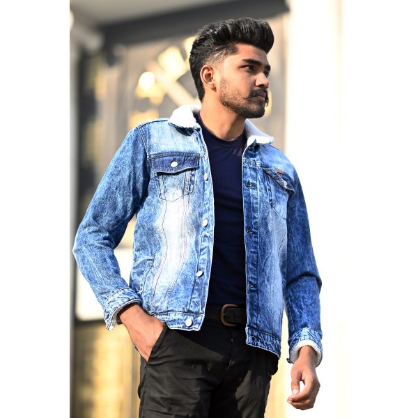 Fur Denim Jacket- Random Wash