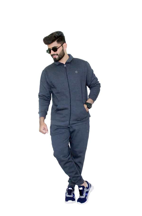 CHARCOAL COLLAR TRACK SUIT