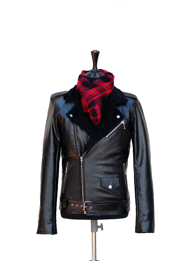 BYKER-PU-BLACK LEATHER JACKET
