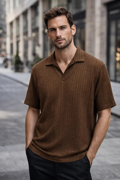 Men’s Polo Turkey Shirt-Brown